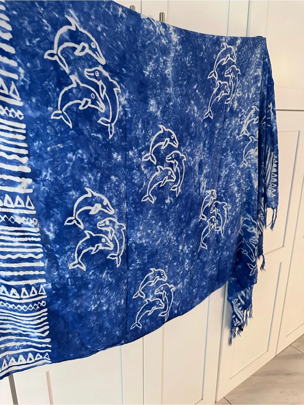 Dolphin Print Tie-Dye Beach cover up